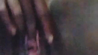 Orgasm cum of black mama cougar, she enjoyed video call fuck