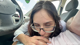 I Got Caught Giving "therapy" in His Car.. in Public