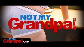 Stepgrandpa's lustful desires lead to a messy mouthful of hot jizz