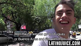 Latino bottom picked up and filled with raw dick