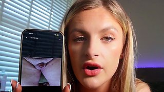 Cutie babe commentig small dicks pic