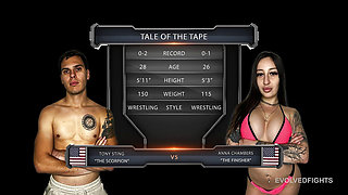 Anna Chambers vs Tony Sting  - Russian Competitors Sex Wrestling