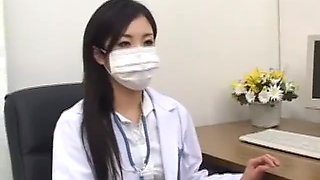 SURGICAL MASKED JAPANESE DOCTOR RIDES CENSORED COCK