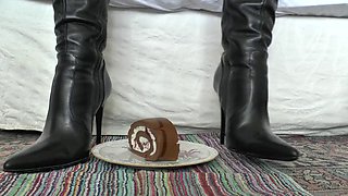 Smoking Mistress and Delicious Dessert From Boot Soles, POV Clip, Lady Victoria Valente