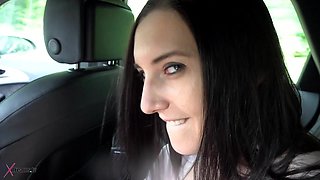 Alina's Handjob Pleasure on the Back Seat in a Car