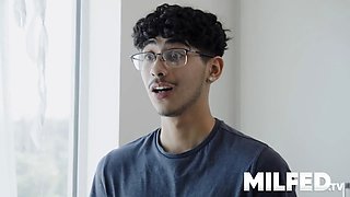 Observing my big titted step mommy in the shower naked caught me by surprise
