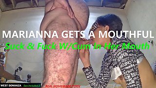 Marianna Gets a Mouthful - Suck & Hard Fuck & Into Her Mouth Cum