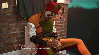 Adult visual novel walkthrough featuring a hot brunette with big tits and a nice ass