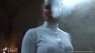German Mistress in Leather Gloves Slaps & Humiliates Old Man - Hard Face Slapping Femdom BDSM