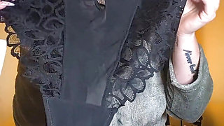 Mom with Big Tits Tries on Lingerie.