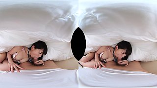 Glamour teen coquette exciting VR video