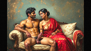 Indian aunty in red hot look husband fucking in doggy style hot sexy looking wife hardcore sex