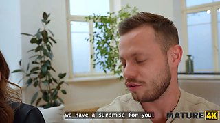 Mature4k. Moon Flower and polly yangs are having fun with a massive dick