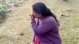 Slutty Indian mom gets her twat banged deep outdoors