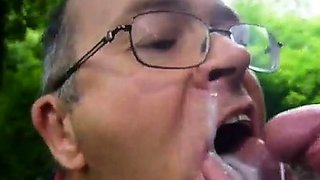 Outdoor Amateur Blowjob for a Cum Slut
