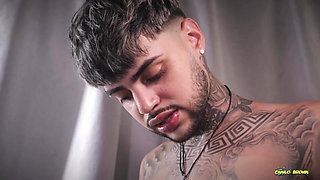 Blowjob Facial Hot Tattooed Stud Inked Mike Using Magic C Sweet Twink Mouth And Covering His Face In Thick Cum