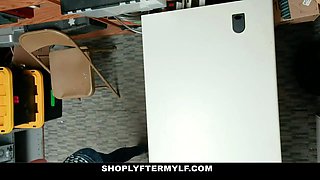 Cute asian stepmom Christy Love pounds officer to get her asian teenie daughter-in-law off of shoplifting charges