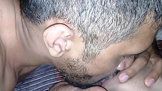 My stepdad caresses my pussy and then puts his big cock inside and cums