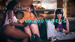 ALL GIRL MASSAGE - Abella Danger Fists Riley Reyes Pussy In Hot Lesbian Scissoring Fun FULL SCENE!
