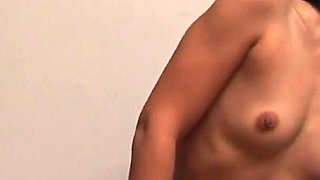 She is horny and she masturbates in sexy latex outfit