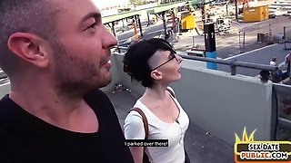 Public amateur babe POV fucked in car outdoor by sex date