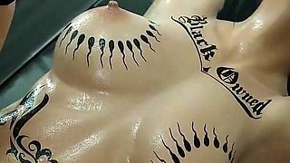Madruga3d Nymphomaniac Slut Intensely Fucked by Double Monster Black Cocks, Hot Ass Swallowing Cum, Dirty Pussy Drenched in Cum