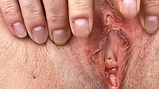 Public Nudity Gaping My Pussy in Close up and Pissing
