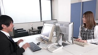 Mio Shido gets her pussy railed by two office workers
