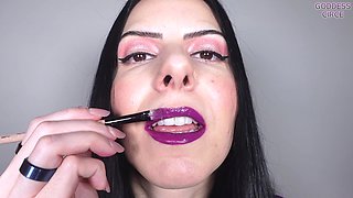 Get Lost in My Beautiful Eyes and Inhale All My Smoke Glossy Violet Lips