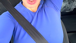 Stepmom driving to sport