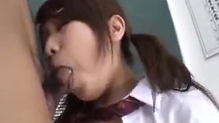 Busty Asian Schoolgirl Sucking Cock