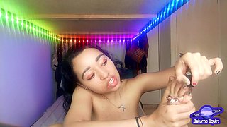 Extreme Foot Fetish, Beautiful Latina Licks, Kisses, Caresses, Fixes Her Nails for Intense Fetishist