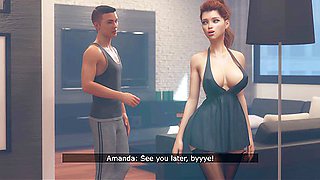 Lusty wife talks on phone with husband and cheats on him at the same time. Animated cuckold story
