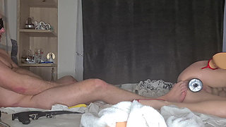 Last Sex of the Day with a Huge Dildo in Her Pussy