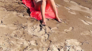 Dominant Woman, Chastity Cage, Beach and Sun