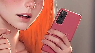 Horny Wife Masturbating on Video Call with her lover - 3D Hentai Animated Porn - Mila Ai