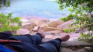 Handjob Surprise Ejaculation on the Beach