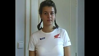 Amateur Teen Lenka First Time Porn Casting - 18 Year Old Brunette College Babe Strips Naked