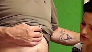 Holly gives his stepdad a hot handjob