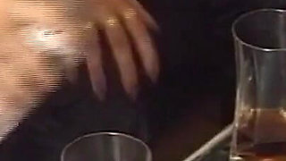 Beautiful MILF with Shaved Pussy Fucked and Cummed in Mouth by Two Huge Vintage Cocks