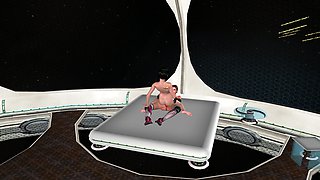 Animated 3D Porn - Lesbian Girl Riding Strapon Dick in Cowgirl Position