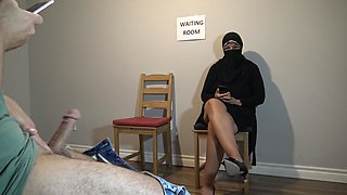 Arab Wife Got Mad at Me - I Flashed and Masturbated My Dick in Front of Her