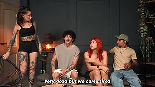 Quartet! Double Penetration, Delicious Tits and Asses