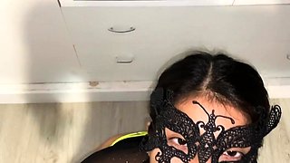 Big-Titted Latina Teen Gives Her Boss a Blowjob for Cash