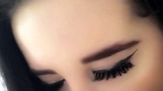 Beautiful teen brunette Jessica Sinn masturbates