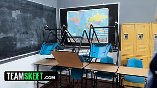 Lexi's Inappropriate Behavior Leads to a Hard Fucking Lesson from Mr. Apples and Principal Rock
