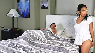 Asian Stepsister Shares Bed with Stepbrother