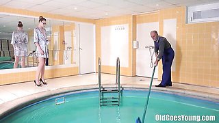 Old Goes Young featuring nymph's blowjob scene