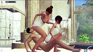 3D ANIME SEX BATH TWO TEEN: Amateur, Babe  Threesome Porn