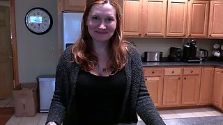 Amateur milf flashing her big boobs in a public place